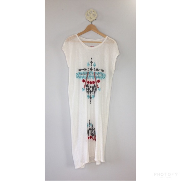 Johnny Was Top long linen boho embroidered tunic - Picture 7 of 8
